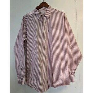 Brooks Brothers Shirt Mens XL 346 Red Original Polo Shirt Striped Office Casual